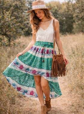 Free People Ocean Rose High-Low Maxi Skirt Size S